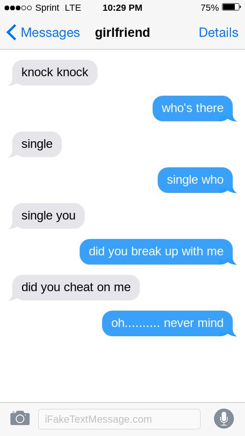 Fake Break Up Text