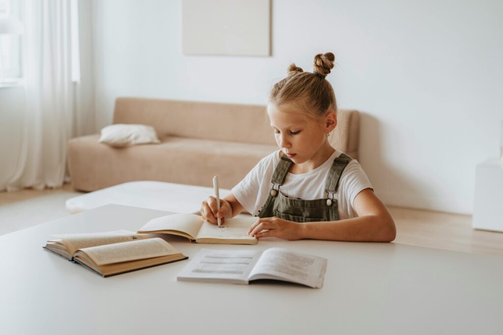 girl at her optimal study area